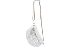 SH Leder ® Kate G358 - Marsupio da donna in peluche per festival, viaggi, borsa a tracolla, da donna, con tracolla in vera pelle, 27 x 16 cm