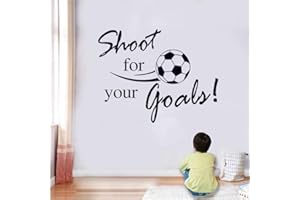 SITAKE Football Stickers, “Shoot for Your Goals” Wall Stickers for Bedrooms for Boys, Football Vinyl Sticker for Kids Boys Bedroom Playroom Living Room, 60 x 80cm