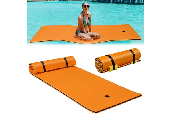 COSTWAY Tapis Flottant en Mousse XPE 210 x 66/220 x 90/270 x 180/355 x 183CM Résistant à la Déchirure, Matelas Flottant d’Eau 1/4-6/3-5 Personnes Capacité Portante 60/100/400/300KG