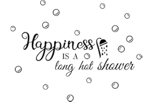 PLIGREAT Bathroom Quotes Wall Stickers Removable Vinyl Decals Black Art Letters Bubbles Stickers for Shower Room Hotel Washroom Bath Center Wall Decoration Indoor Wall Art Decor
