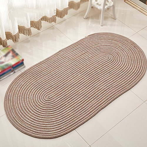 Preisvergleich Produktbild Teppich, Weberei Seil Oval Wohnzimmer Couchtisch Schlafzimmer Bett Umweltschutz Maschinenwäsche 50 x 120 cm (Farbe: Dunkel Kamel, Größe: 50 * 80 cm)