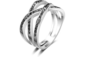 Aprilery Black Rings for Women, Vintage Cross Flower Marcasite Rings Statement Big Aesthetic Ring Costume Jewelry for Teen Girls Gifts for Her