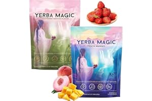 VITRYWEI Yerba Magic PEAch ManGo, Yerba Mate Instant Tea Powder, Magic STRawberry Matcha,StrAwBerry Matcha/PeACh MANgo,4-in-1 Functional Blend,Focus and Gut Health (2pcs-Mix)