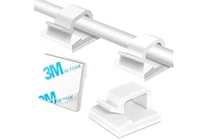 TUNDWHITE 100 Pièces Clips Câbles,Clips de Câble de Lumières Mini Clips de Câble Auto-Adhésifs,Premium Acrylique Câble Rangement de Fils Electriques, Attache Câble Auto Collant pour Chargeur, PC, Bureau,Maison