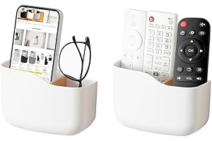 SUNFICON 2 Selbstklebende Fernbedienungshalter, Universal-Halterung für Media-Player, Controller, Wandmontage, Fernbedienung, Organizer, Box, Elfenbeinweiß