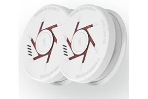 RUAN 9V Battery Photoelectric Smoke Alarm With 10 Years Life Smoke Detector with Test Button 5 year battery 2 Pack
