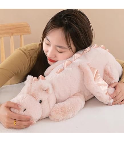 Leahaoe Weighted Stuffed Animal, 65 cm Zacht Draak Speelgoed, 0,9 kg Therapeutisch Sensorisch Speelgoed voor Kinderen & Volwassenen – Blauw/Groen /Roze/Wit (65 cm * 24 cm * 12 cm