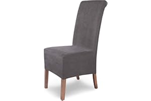 ‎SH SCHEFFLER-HOME LIVE HOMESTYLE SCHEFFLER-Home Stuhlhussen Leon Grau/elastische Wildleder Hussen für Stühle/robuste Freischwinger Hussen/Stuhlhussen Stretch & Lederoptik/Stuhl Hussen waschbar