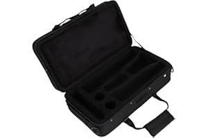 SEAFRONT Black Clarinet Case with Strap for B Flat Clarinet, Thickened Oxford Cloth and Foam Padded