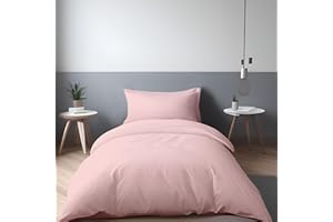 LivinEase Brushed Microfibre Single Duvet Cover Sets - 100 GSM Pink Single Duvet Cover with 1 Pillowcase (50x75 cm) - Hotel Quality Hypoallergenic, Easy Care and Comfortable