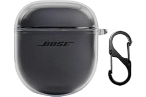 GIOPUEY Przezroczyczne etui kompatybilne z Bose QuietComfort Earbuds II/Ultra 2023, ultracienkie, twarde etui ochronne z TPU, bez zapachu, etui z silikonu - przezroczyste