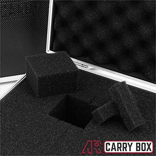 AR Carry Box® Kleine Alubox Alukoffer Aluminium Koffer Werkzeugkoffer leer 260x210x80mm Alu/Schwarz, 260x210x80mm Schwarz (Rasterschaum) - 8