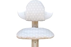 Blausberg Baby - BESCHICHTET - Sitzkissen Set für Nomi Hochstuhl von Evomove - Happy Star Beige