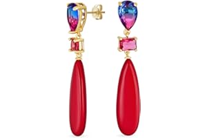 Lineare Mehrfarbige 3 stufige natürliche Edelstein Ohrringe mit schwarzem Onyx blauem Türkis marineblauem Sodalith und Rosenquarz im Kronleuchter Stil mit langen tropfenförmigen Anhängern versilbert