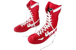 VEJTMCC Men's Wrestling Shoes Teenagers Muay Thai Kickboxing Sparring Boxers Trainers Martial Arts Shoes Breathable Bodybuilding Boxing Boots Unisex Junior Boxer Trainer Combat Shoes