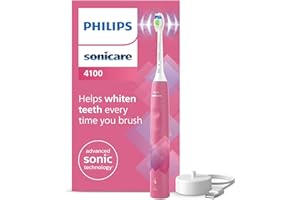 ‎PHILIPS Philips Sonicare 4100 elektrische Zahnbürste mit Schalltechnologie und zwei Modi, Andruckkontrolle und SmarTimer, Paradise Pink Prismatic, Modell HX3689/41