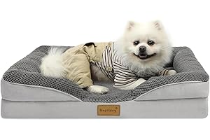 Nepfaivy Cuccia per Cani da Interno Medio - Cuccia Impermeabile per Cani di Piccola e Media Taglia con Rivestimento Rimovibile e Lavabile, Grigio Scuro, 76x55cm