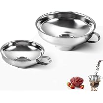 Set De 2 Entonnoirs En Inox Pour Mise En Conserve - Grand (14,8 Cm) Et Petit (10,5 Cm) - Avec Poignée, Accroche-mur - 2