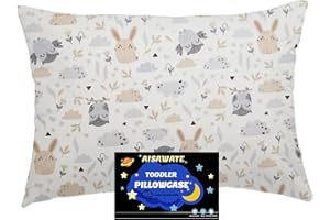 AISAWATE Funda de cojín infantil de 40 x 60 cm, algodón orgánico, funda de almohada para bebé y niño pequeño, con cierre de solapa