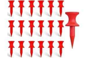 hzkais 100 PCS Red Golf Tees Plastic, 31 MM Small Castle Golf Tees, Reusable Portable Professional for Golfer Practice, Unbreakable & Same Heights, 100 Count (Red)