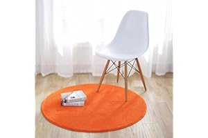 Fouriding Tappeto Rotondo Tappeti Tappetino Colore Puro Bambino Camera da Letto Soggiorno Cucina Cucina Moderno Non Antiscivolo Yoga Decorazioni Arancio