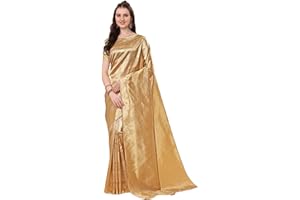 Jaanvi Traditioneller Damen-Sari aus Kanjivaram-Seide mit Zari-Arbeit und ungenähter Bluse