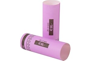 MONEPASS Lot de 1000 tubes euro papier pour pièces de 2Euro