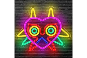 PILOYINDE Majora's Mask Neon Sign Neon Sign for Room Wall Decor Gamer Gifts Mask Led Neon Sign Game Room Decor LED Neon Light for Gamer Fans (Majoras Mask)