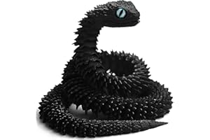 Joycabin 3D Printed Animals, 3D Printed Snake Fidget Toy, Articular Mobility 3D Printed Animal, Fidget Mini Animals Toy Articular Mobility Toys for Adults and Kids Autism/ADHD (60cm - Black)
