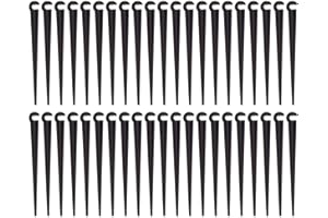 UCLEVER 200pcs Drip Irrigation Support Stakes 1/4 Inch Tubing Hose Holder Plastic Ground Securing Pegs for 4mm /7mm Tube Hose Flower Beds Vegetable Herb Garden