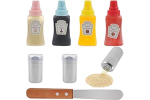 ZIGefofo 6 Pezzi Mini Saliera e Pepiera Piccole Bottiglie di Salsa Sale e Pepe in Acciaio Inox Adatto per Campeggio Bento Box Auto Ufficio in Viaggio Salsa Barbecue Picnic Viaggi