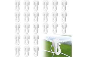 SHUIYUE 24 Clips Filet Football, Clips pour Filet De Football Accessoires But Football Clips, Filet Plastique Clips, Filet Football Blancs Clips pour Filets Tennis Football Sports, avec Sac De Rangement