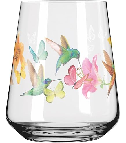 RITZENHOFF 8086004 universele glazen set van 2 600 ml - Serie Reitgold - Drinkglas met paardenmotief, spreuk - kleurrijk - Made in Germany