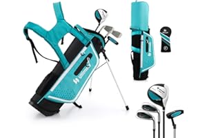 LIFEZEAL Set de Golf para Niños de 5 a 7 Años, Palos de Golf Completos con Bolsa de Transporte Impermeable, Práctica Madera 3, Hierro 7, S y Putter, para Niños diestros