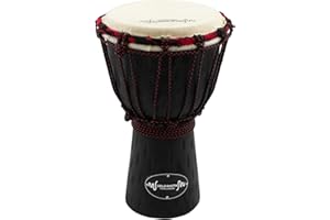 World Rhythm 15 cm Djembe bęben – drewniany mahoń afrykański bęben ręczny – czarny
