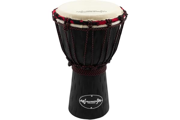 World Rhythm 6 Pouces Djembé - Bois d'acajou tambour à main africain - Noir