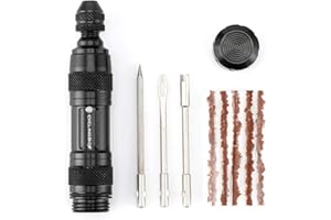 WASAGA Kit de Reparación de Neumáticos Sin Cámara, Herramienta Portátil para Neumáticos de Bicicleta con 5 Tiras de Goma y 3 Taladros de Reparación de Neumáticos para Bicicleta de Carretera MTB