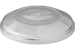 HARFIELD Clear Low Plate Cover Cloche Food Dome 24cm Microwave Safe Virtually Unbreakable Reusable Polycarbonate