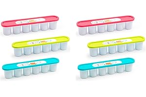 Acan Tradineur - Pack de 6 cubiteras de plástico con Tapa, Molde para 6 Cubitos de Hielo Grandes, fácil extracción, cócteles, Whisky, Fabricado en España - 6 x 30,8 x 6 cm - Color Aleatorio