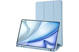 PALKITSEE Custodia Cover Compatibile con Samsung Galaxy Tab S6 Lite 10.4 Pollici 2024/2022/2020 SM-P620N/P625N/P610/P613/P615/P619 con Portapenne-Ultra Sottile Cover con Auto Svegliati/Sonno (Azzurro)