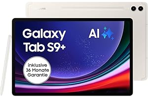 ‎SAMSUNG Samsung Galaxy Tab S9+ AI-Android-Tablet, Wi-Fi, 512 GB / 12 GB RAM, MicroSD-Kartenslot, Inkl. S Pen, Simlockfrei ohne Vertrag, Beige, Inkl. 36 Monate Herstellergarantie [Exklusiv bei Amazon]