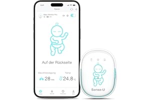 ‎SENSE-U Sense-U Smart Babyphone, Bewegungsmonitor, verbindet Sich direkt mit Ihrem Smartphone und verfolgt die Bauchbewegung, Schlafposition und Gefühlstemperatur Ihres Babys