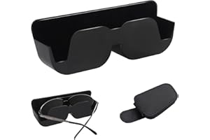 ELITECRAN 2 PCS Leder Brillenhalter Clip Für Auto Sonnenblende, Auto Gläser Halter Universelles Auto Visier Sonnenbrillen Halter Clip Etui, Auto Zubehör Sonnenbrille Brillenetui Organizer Car Glasses Case