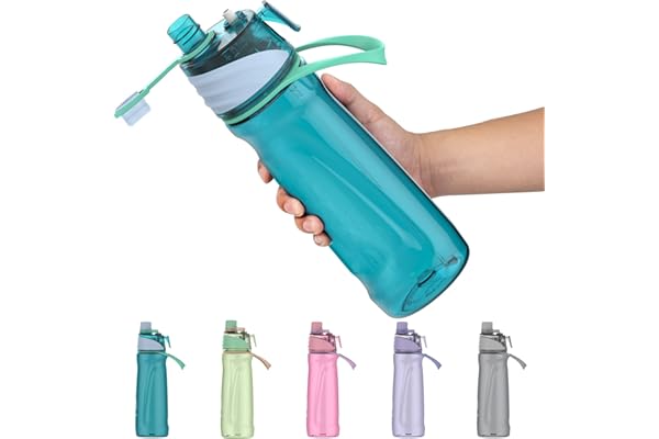 Healter 950ml Gourde Brumisateur eau Visage Brumisateur Rechargeable Bouteille Sport pour Hydratation en Extérieur outeille d'eau de Cyclisme étanche pour Fitness et Sports(Bleu)
