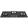 Faber Hob 5 Burner | Auto-Ignition | Spillage Proof | HOB SUPERIA HT903 BR AI | Concealed Chamber | Metal Knobs | Pan Support | Black Glass Finish |5 Yr Warranty on Burner & Glass | 1 Yr comprehensive
