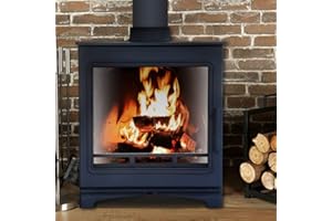 NRG Modern Wood-Burning Stove 8KW Defra Eco Design Stoves Cast Iron Fireplace