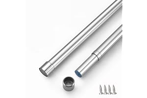 SRVILLG Wardrobe Rail, 31-52cm Wardrobe Hanging Rail, Wardrobe Rails and Fittings Adjustable, Stainless Steel Clothes Hanging Pole for Wardrobe (31-52cm/12-20inch)