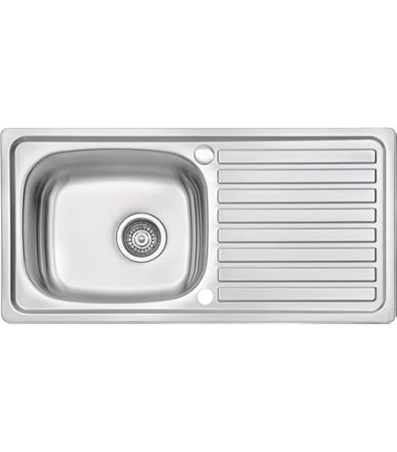 ARA CHOICE Stainless Steel Square Single Bowl Kitchen Sink Reversible Waste Plubing Kit With
