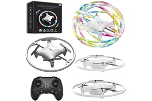 ROUSKY 2025 Piccolo quadricottero di drone telecomandato, luce LED con flip a 360 gradi, volo circolare a 90 gradi, giocattolo per bambini da 8 a 12 anni, mini drone