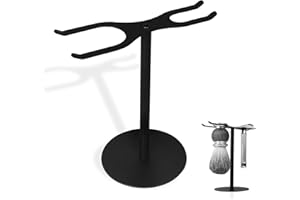AIVORO 2 en 1 Supports pour Rasoirs, Support de Rasage en Acier Inoxydable, Support pour Rasoir de Sécurité avec Support pour Blaireau, pour Salle de Bain, Voyage